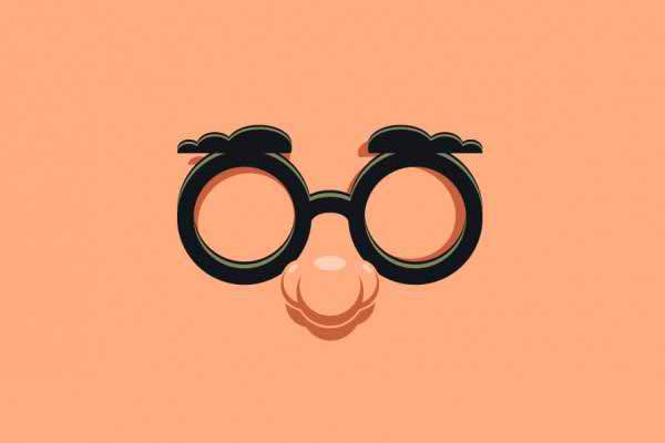 un visage avec des lunette