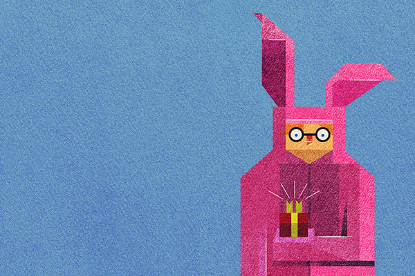 déssin personnage déguisé en lapin